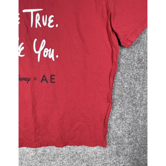 Disney x AE American Eagle Mickey Mouse Be Love Fun True You T-shirt Mens XL Red - Picture 11 of 14